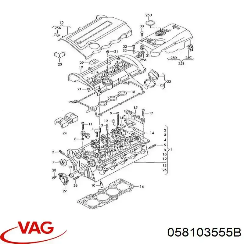 Маслоотделитель (сепаратор) системы вентиляции картера VAG 058103555B