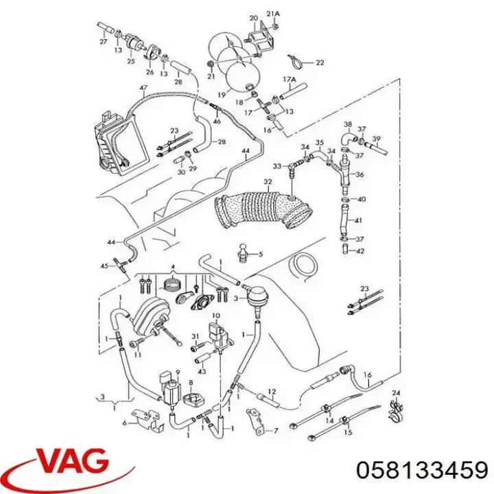 Клапан вентиляции газов топливного бака 058133459 VAG