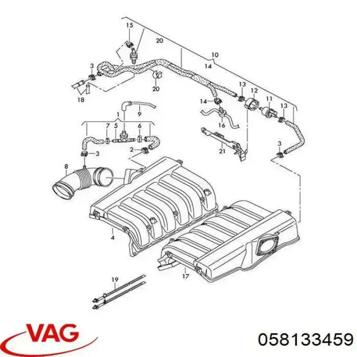 Клапан системы вентиляции топливного бака VAG 058133459