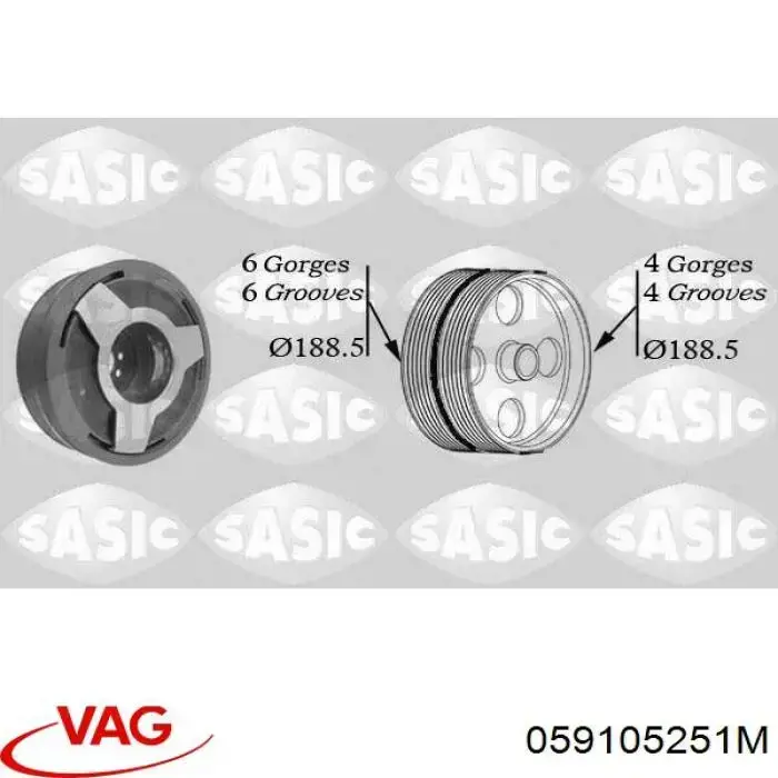 Демпфер коленвала VAG 059105251M