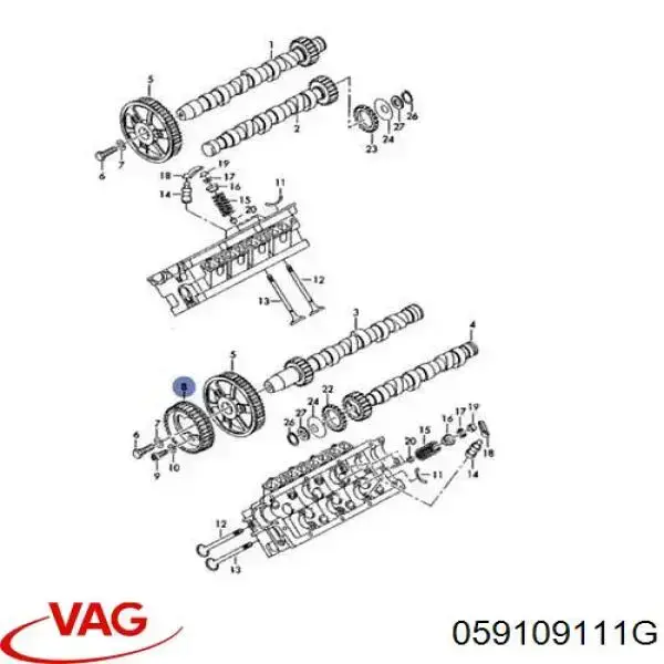 Шестерня распредвала 059109111G VAG