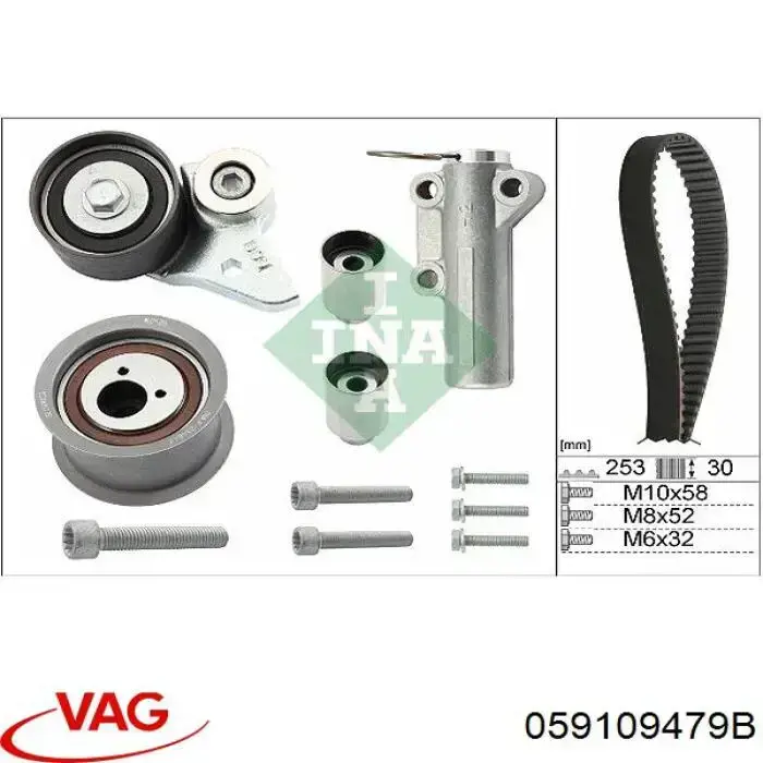 Натяжной ролик ремня ГРМ VAG 059109479B цена, от 17.74 USD