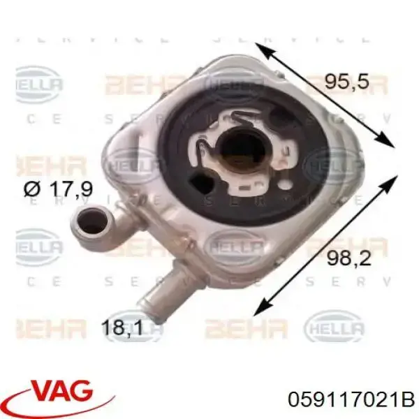 Радиатор масляный (холодильник), под фильтром VAG 059117021B цена, от 8.47 USD