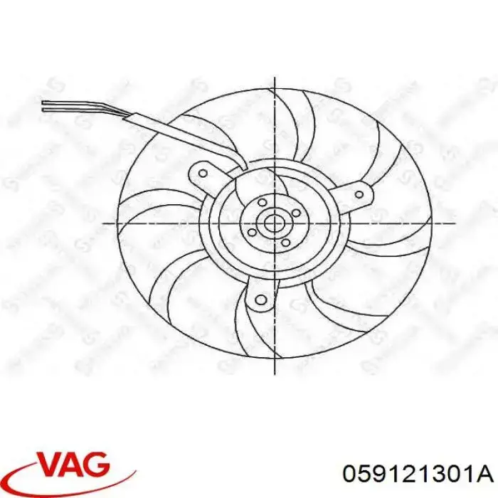 Вентилятор/крыльчатка радиатора охлаждения VAG 059121301A цена, от 21.07 USD