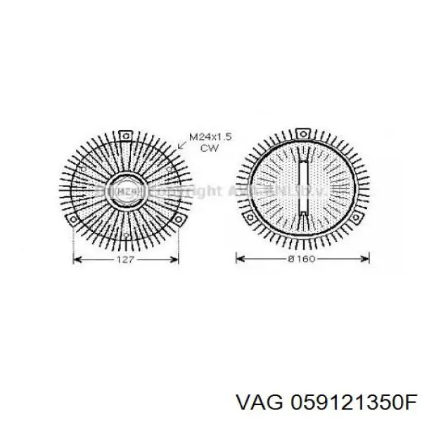Вискомуфта вентилятора 059121350F VAG