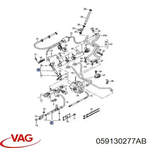 Топливные форсунки 059130855AV VAG