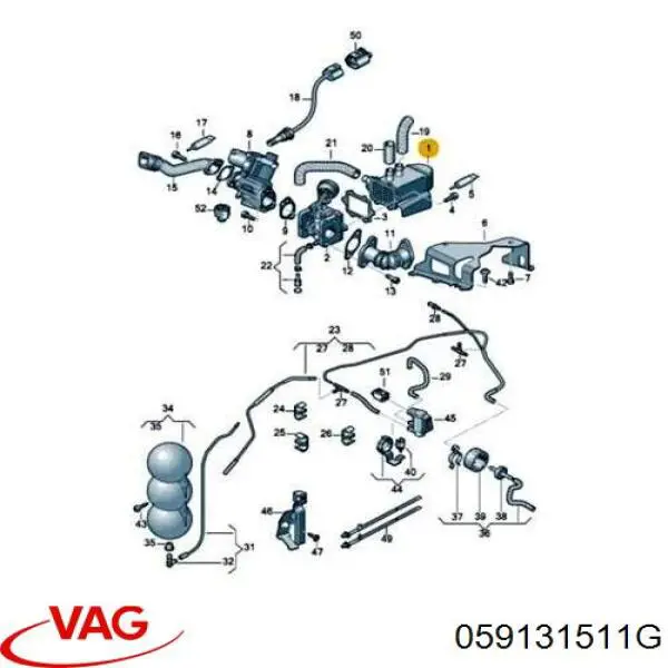 Купить 059131511G VAG Радиатор системы EGR