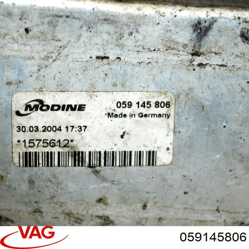 059145806 VAG radiador de intercooler