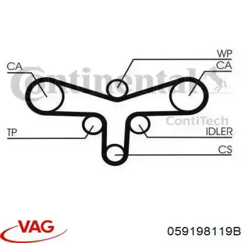 059198119B VAG Комплект ремня ГРМ