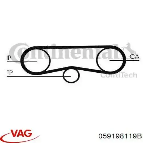 Ремень ГРМ, комплект VAG 059198119B