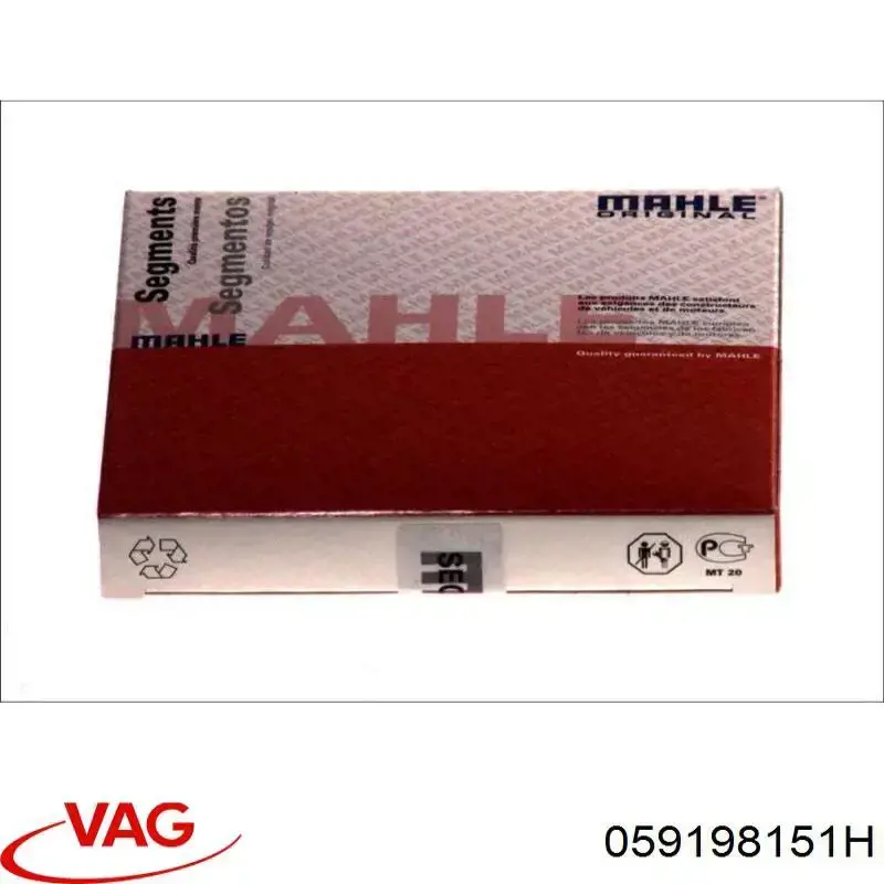 03340V0 Mahle Original Поршневые кольца на 1 цилиндр, STD