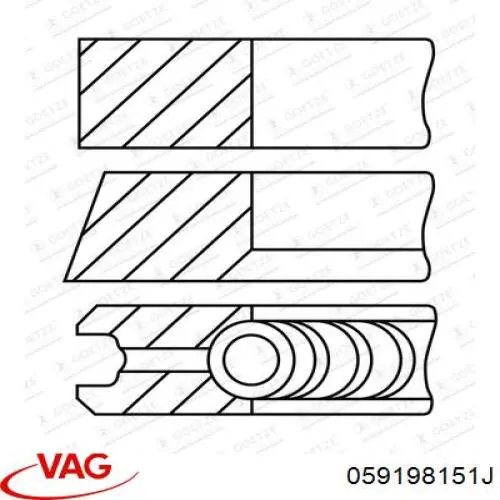 Кольца поршневые 059198151J VAG