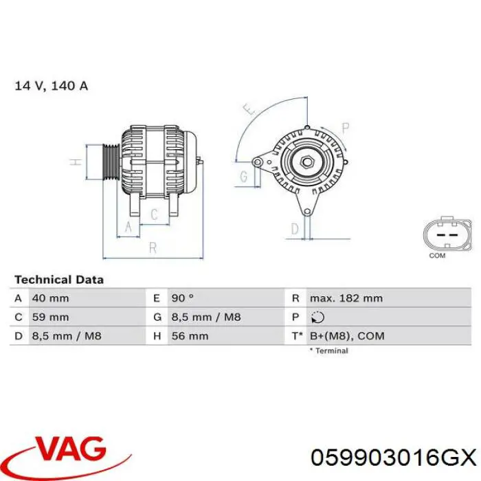 Купить 059903016GX VAG Генератор