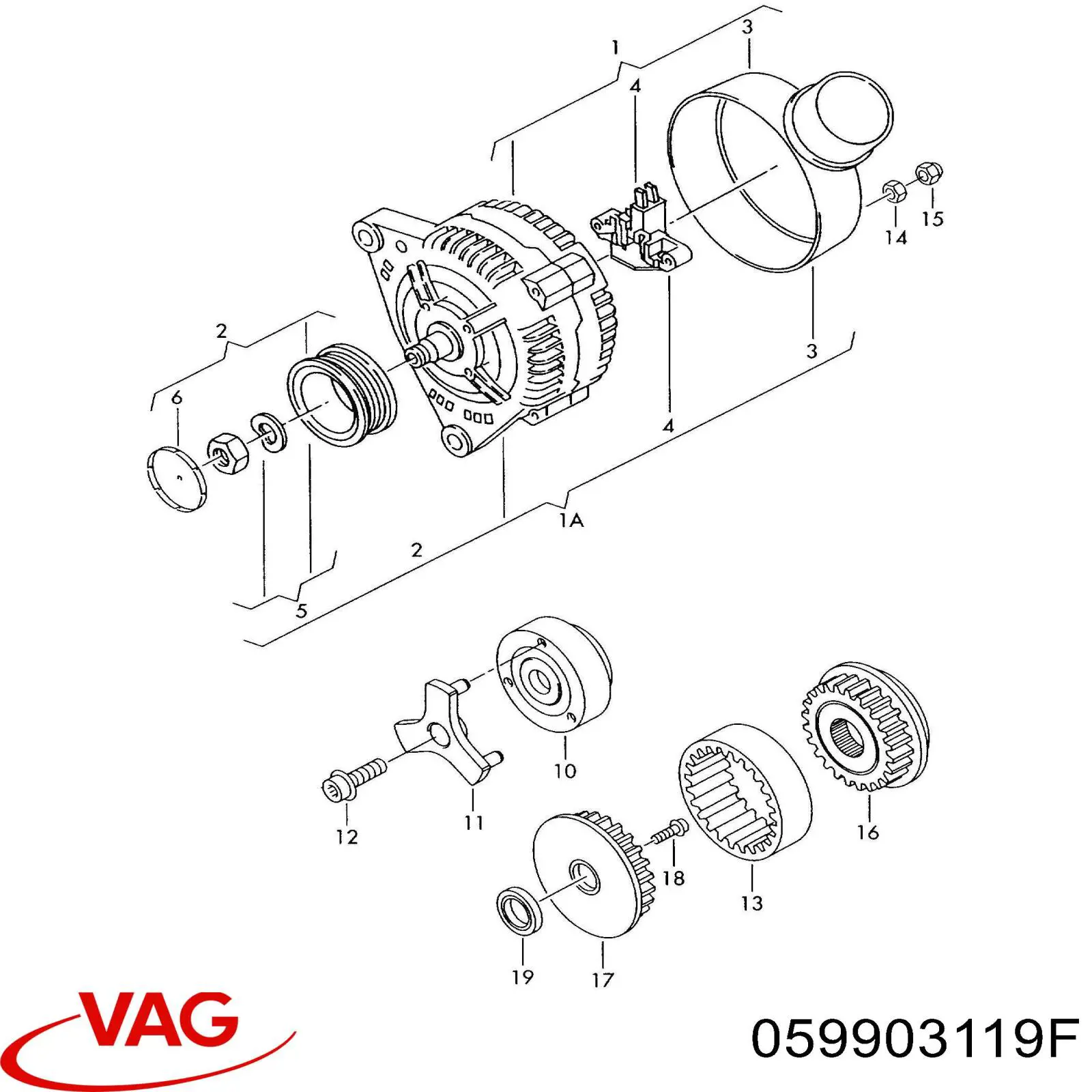 Инерционный шкив VAG 059903119F цена, от 66.38 USD