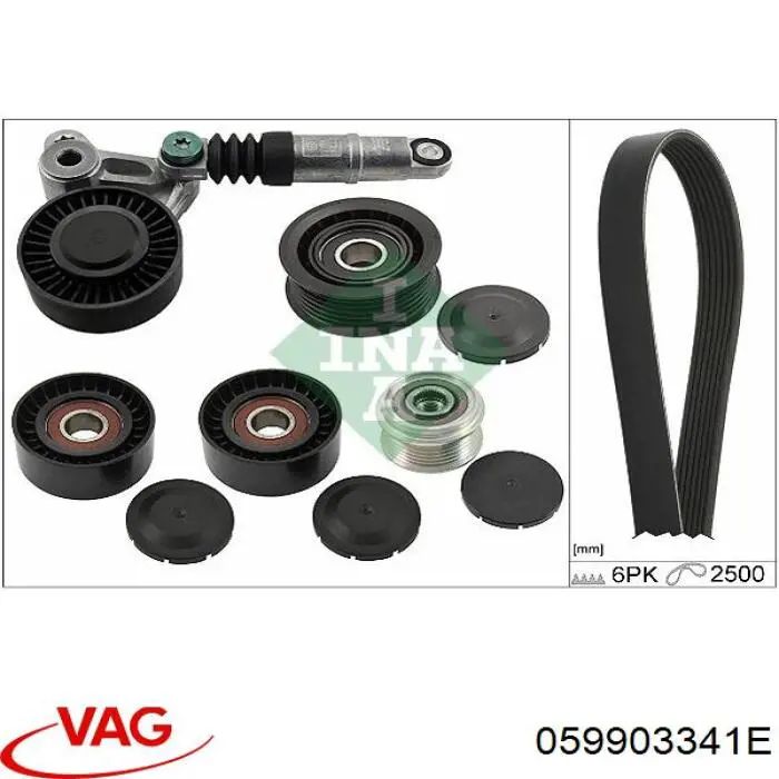 059903341E VAG Ролик приводного ремня, паразитный