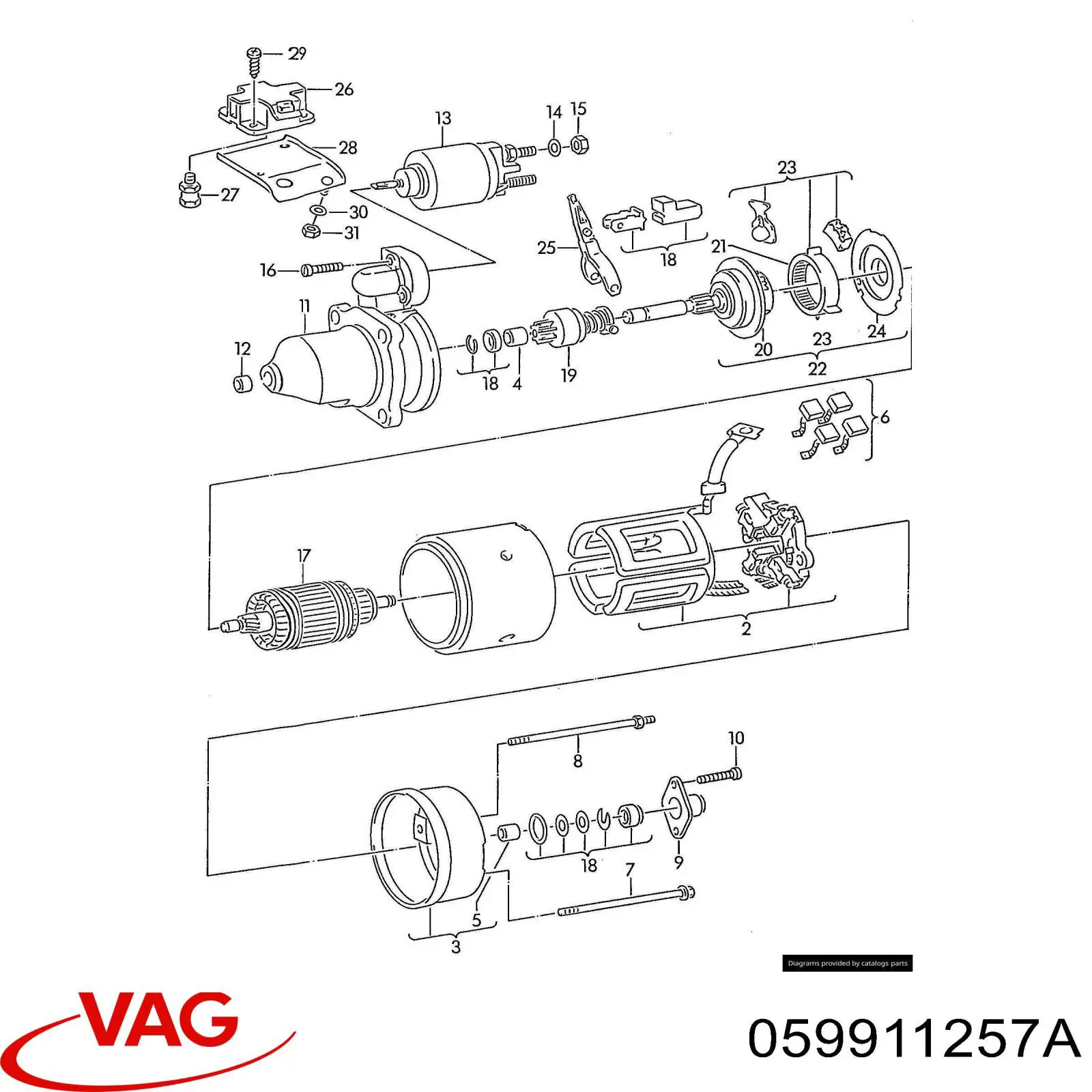 Купить 059911257A VAG Втулка стартера