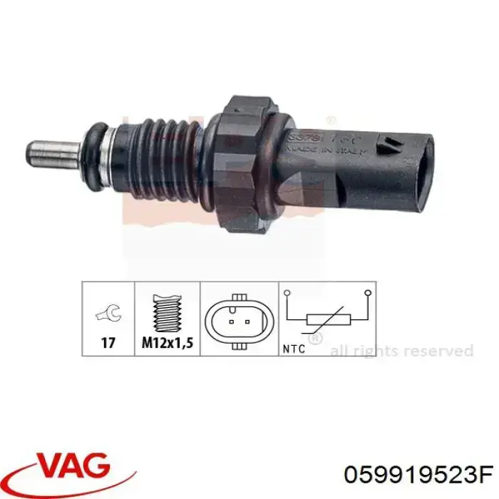 Sensor, temperatura combustible 059919523F VAG