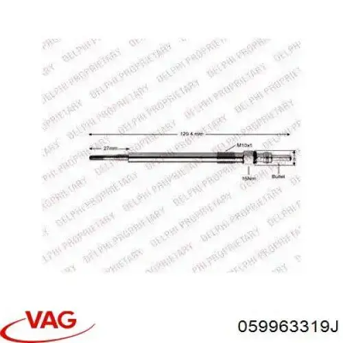 Свечи накала VAG 059963319J цена, от 7.05 USD