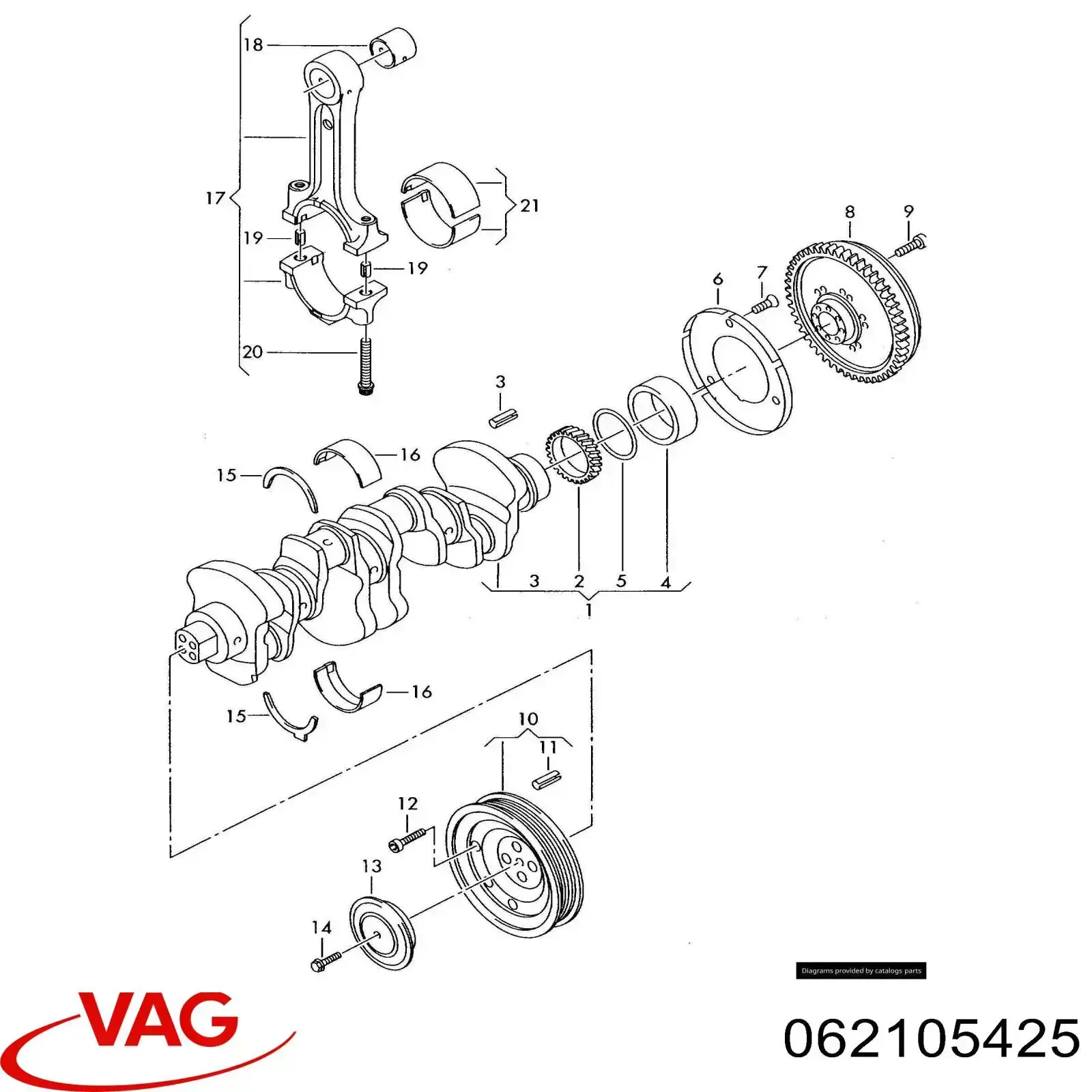 Болт шеек шатуна VAG 62105425 цена, от 5.11 USD