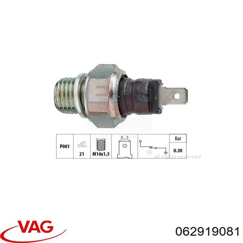 Датчик давления масла двигателя VAG 062919081