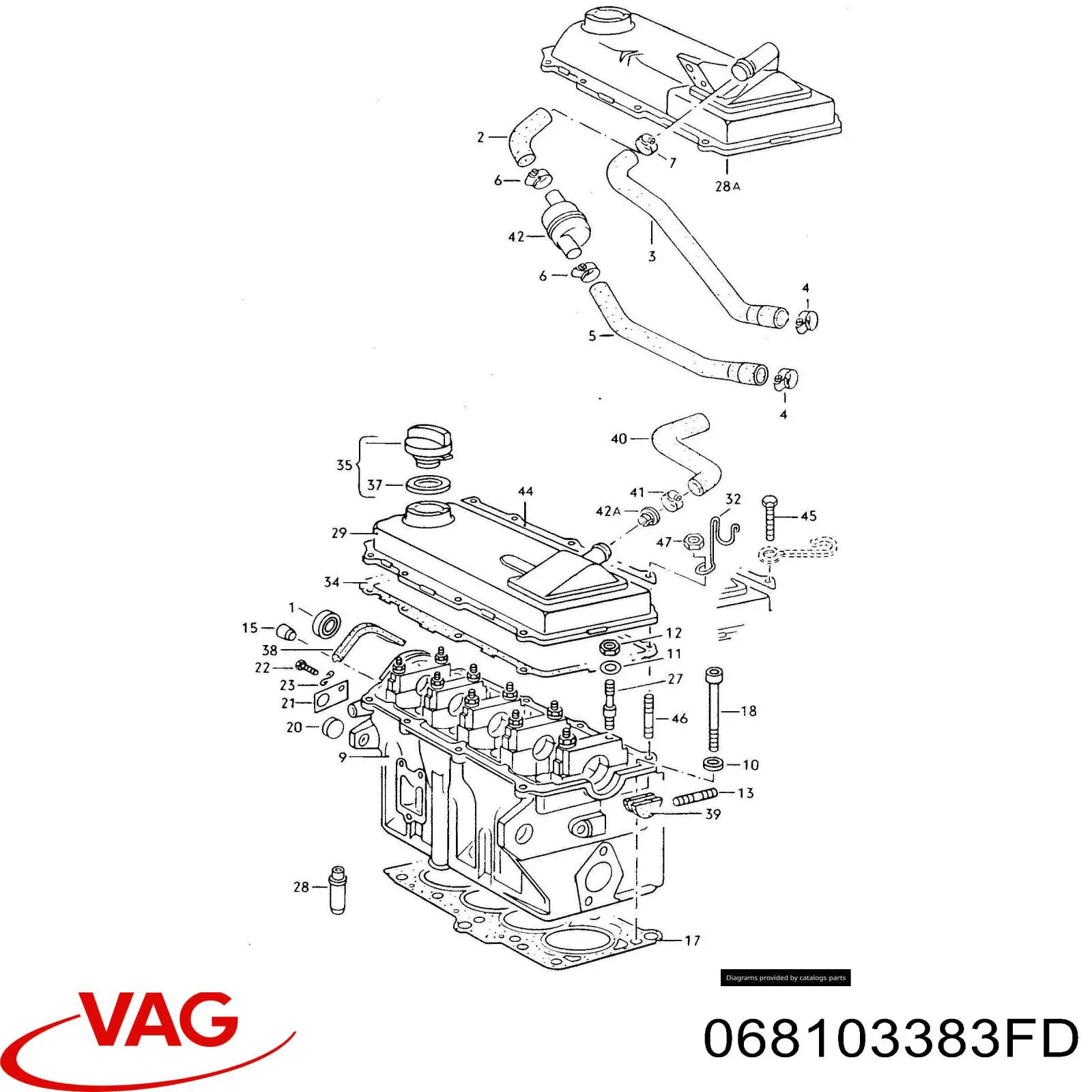 Прокладка ГБЦ 068103383FD VAG