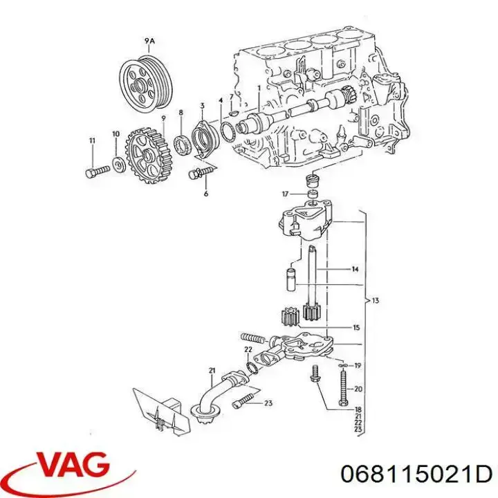 Шестерня привода масляного насоса 068115021D VAG