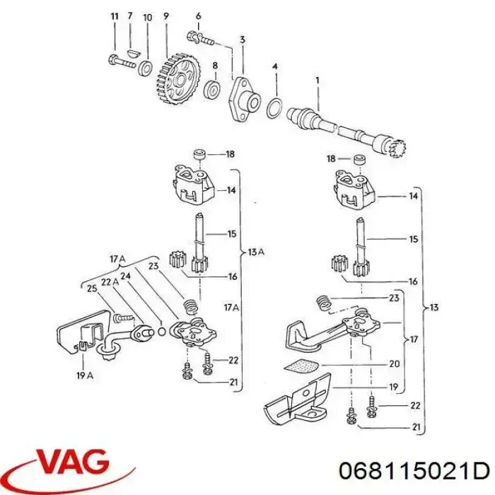 Купить 068115021A VAG Шестерня привода масляного насоса
