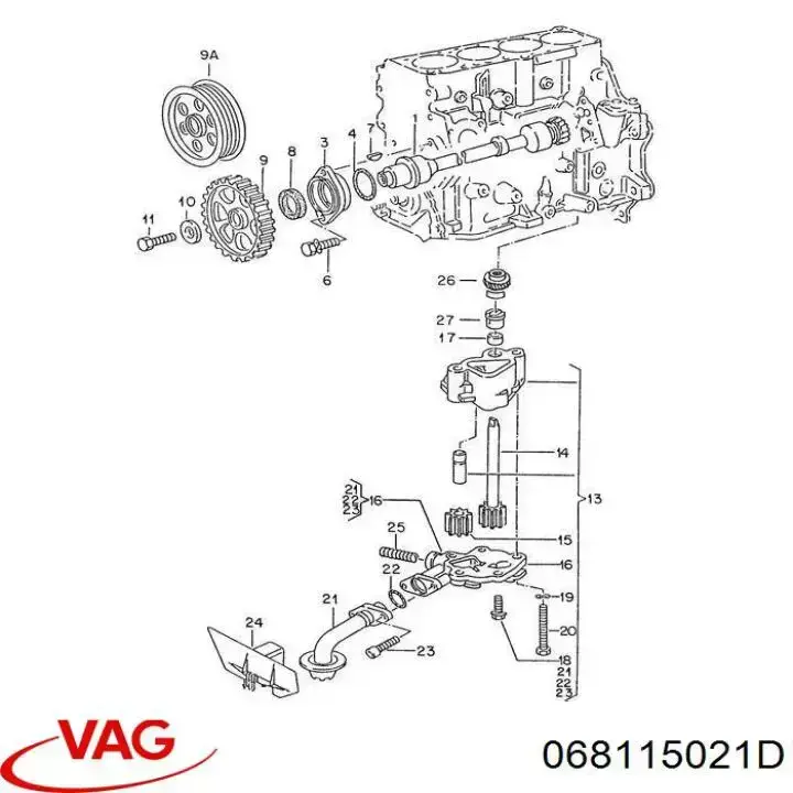 Шестерня привода масляного насоса VAG 068115021D цена, от 31.75 USD