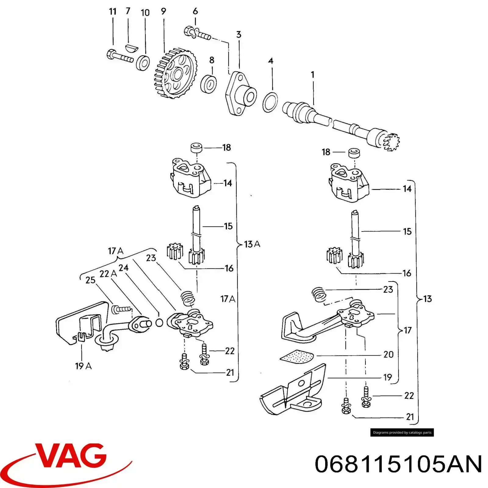 068115105AN VAG насос масляный