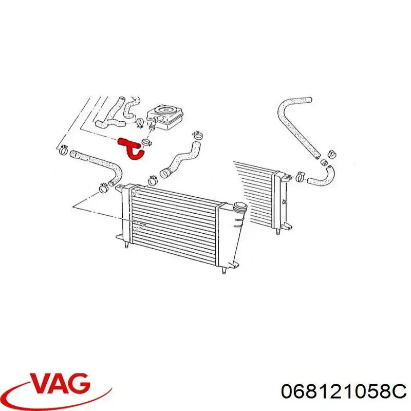 Купить 068121058C VAG Патрубок радиатора