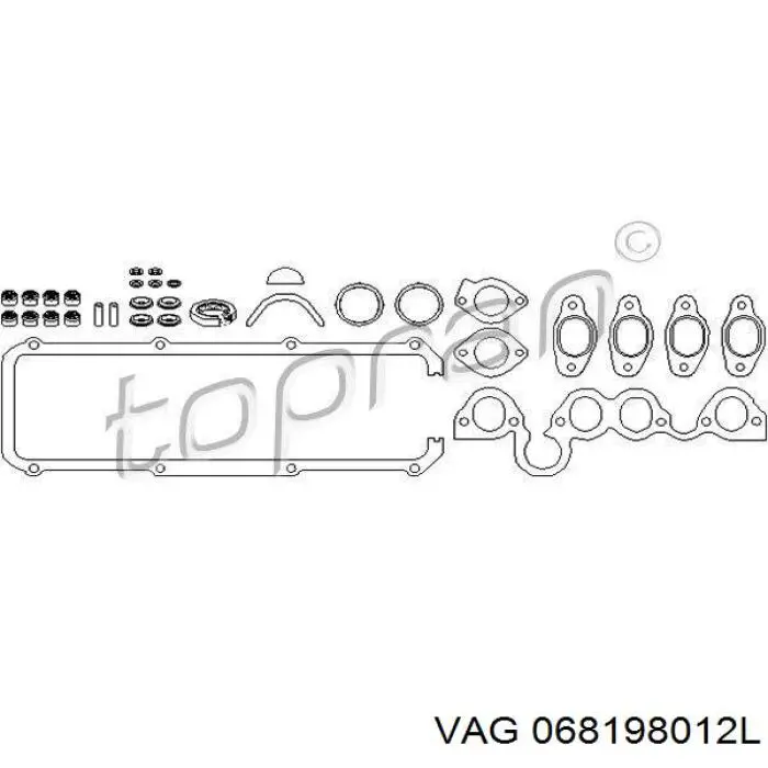 068198012L VAG комплект прокладок двигателя верхний