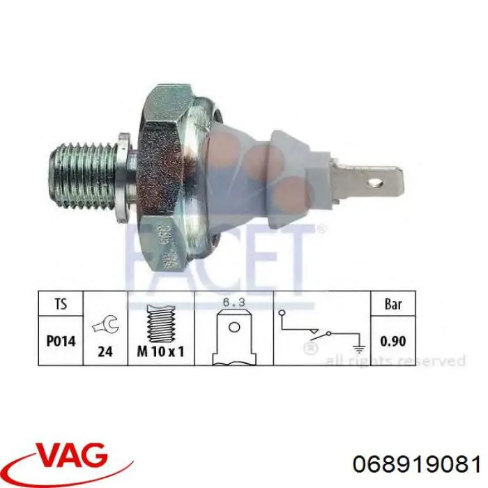 Купить 068919081 VAG Датчик давления масла