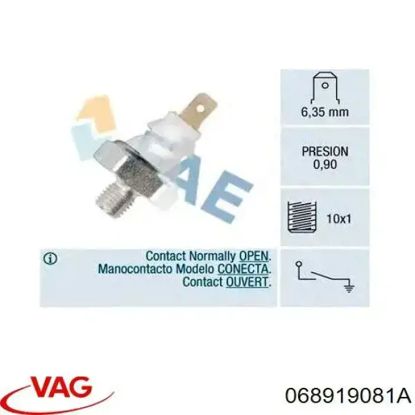 Манометры (указатель давления масла) VAG 068919081A цена, от 2.82 USD
