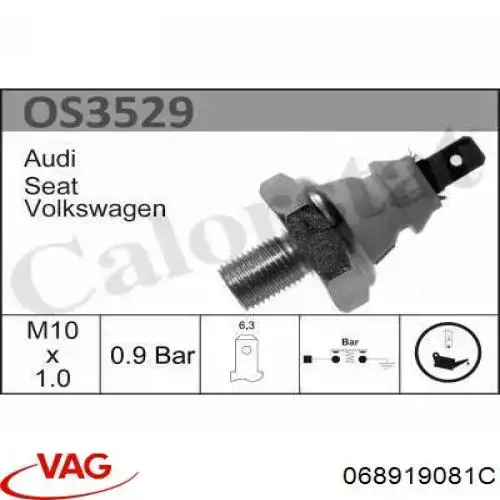 Датчик давления масла двигателя VAG 068919081C