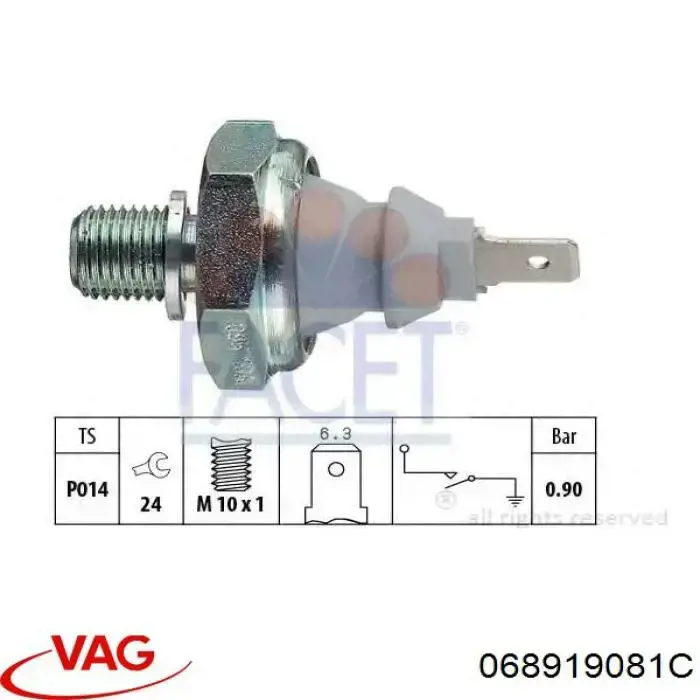 Купить 068919081C VAG Датчик давления масла