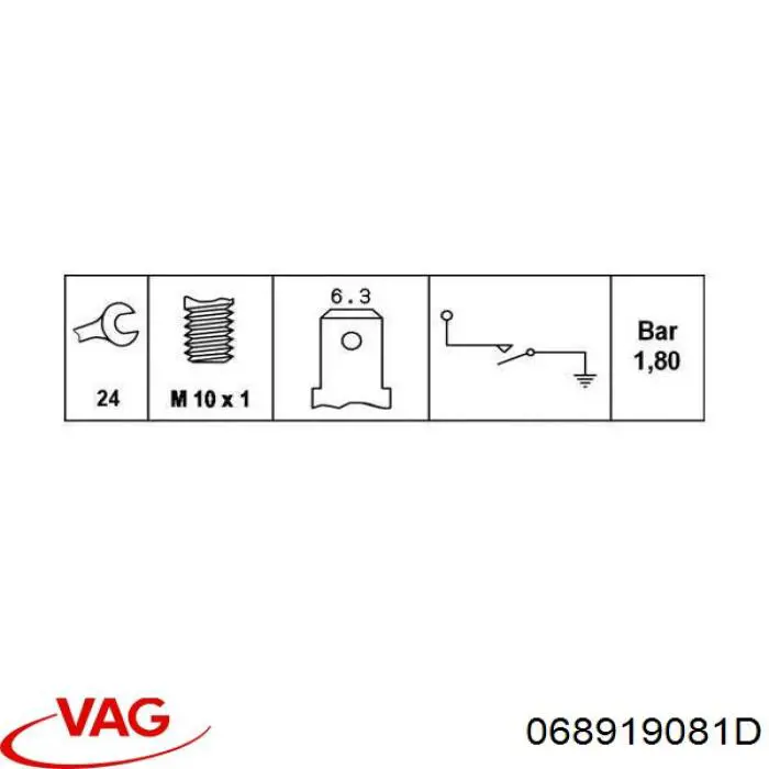 Датчик давления масла 068919081D VAG
