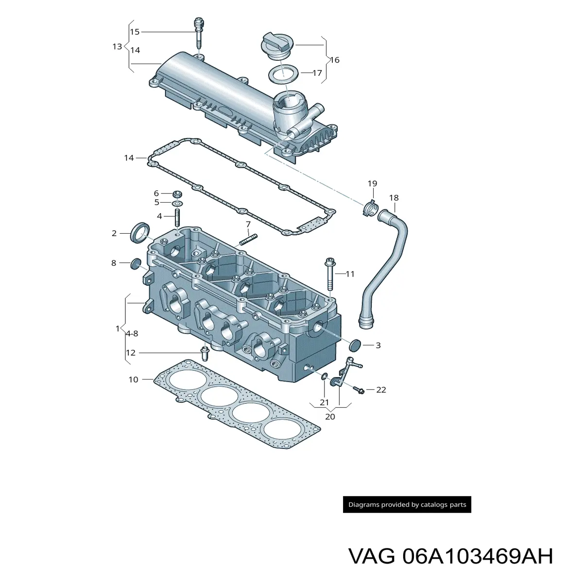 Клапанная крышка 06A103469AH VAG