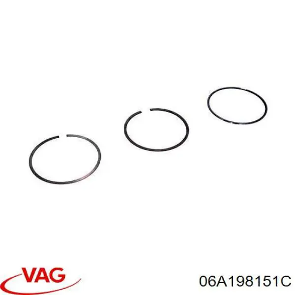 Купить 06A198151F VAG Комплект поршневых колец на 1 цилиндр, стандарт