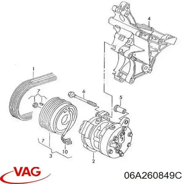 Клиновый ремень VAG 06A260849C цена, от 23.90 USD