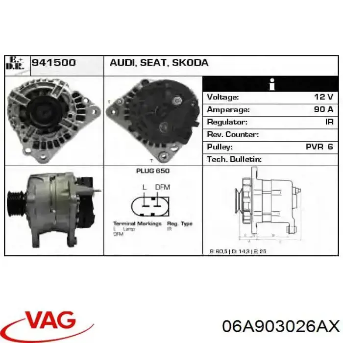 06A903026AX VAG генератор