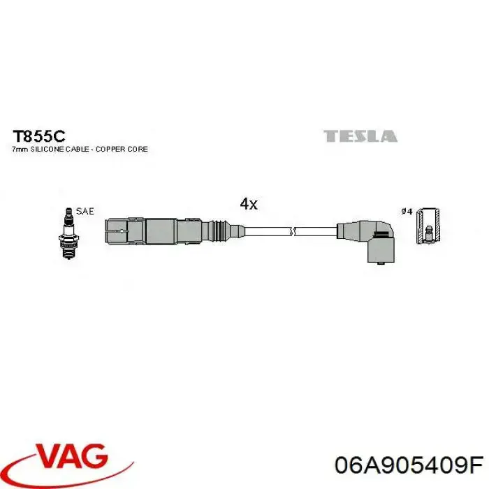 Провода зажигания VAG 06A905409F цена, от 28.33 USD