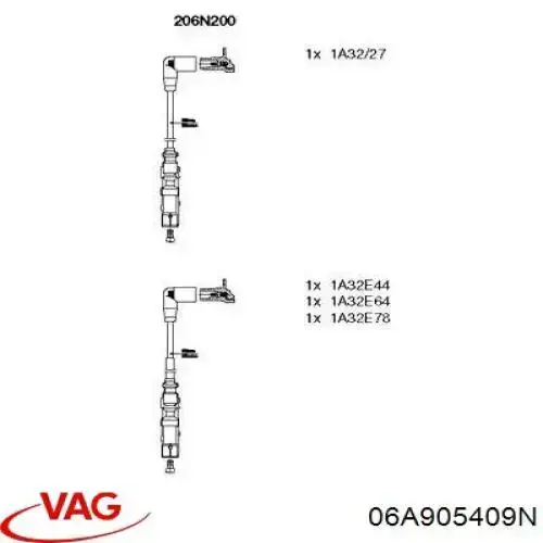 06A905409N VAG высоковольтные провода