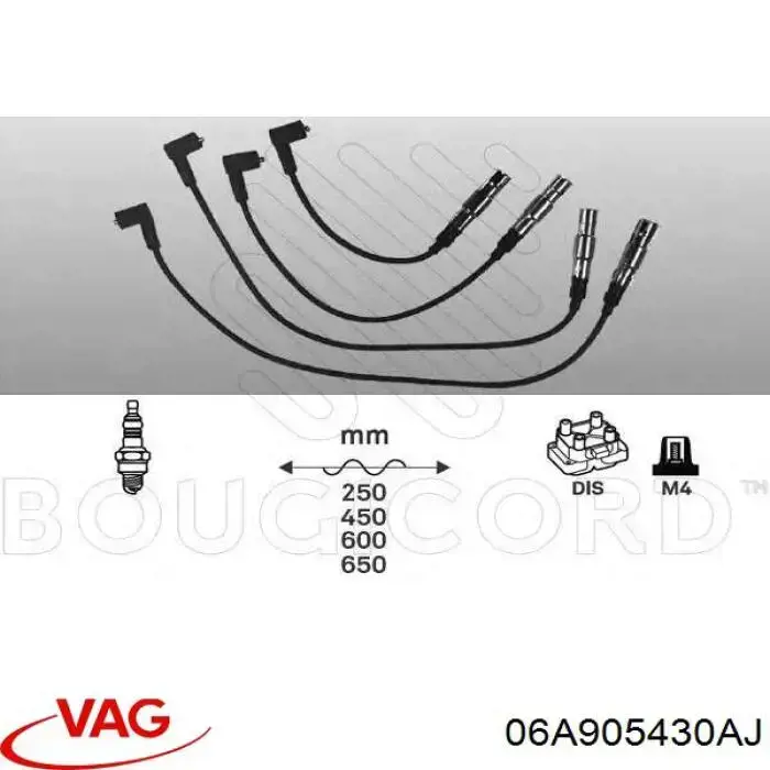 Cable de encendido, cilindro №2 06A905430AJ VAG