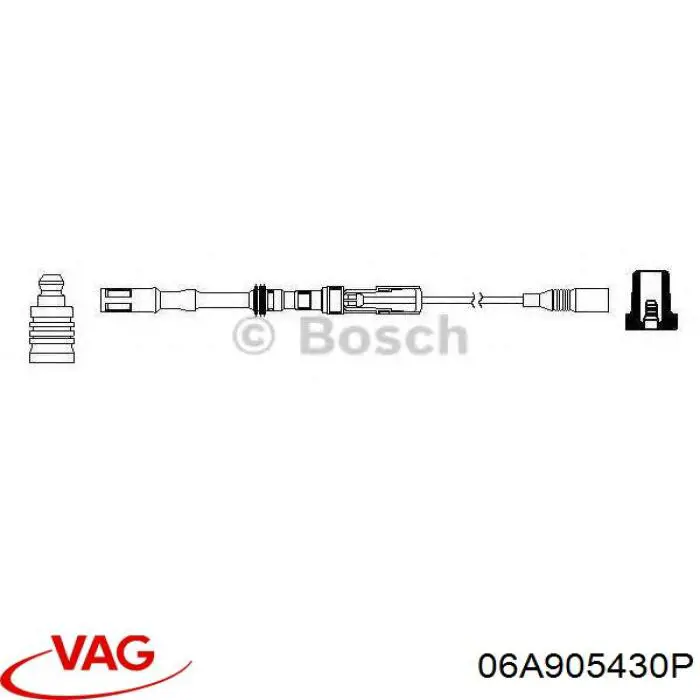 Провод высоковольтный, цилиндр №3 06A905430P VAG