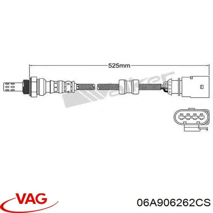 Лямбдазонд, датчик кислорода после катализатора VAG 06A906262CS цена, от 25.31 USD