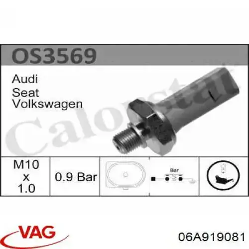Манометры (указатель давления масла) VAG 06A919081 цена, от 4.49 USD