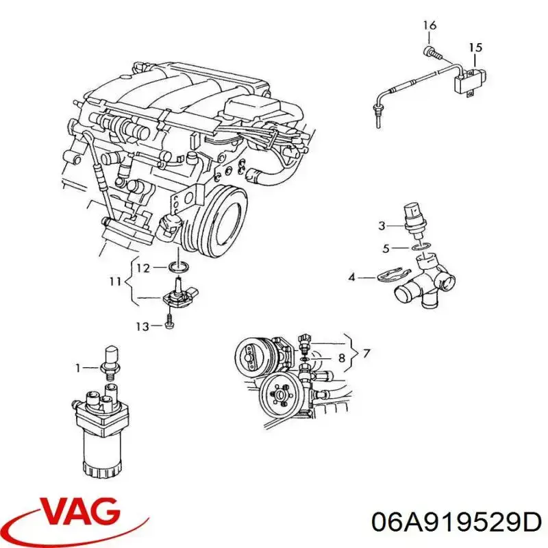 06A919529D VAG Датчик температуры топлива