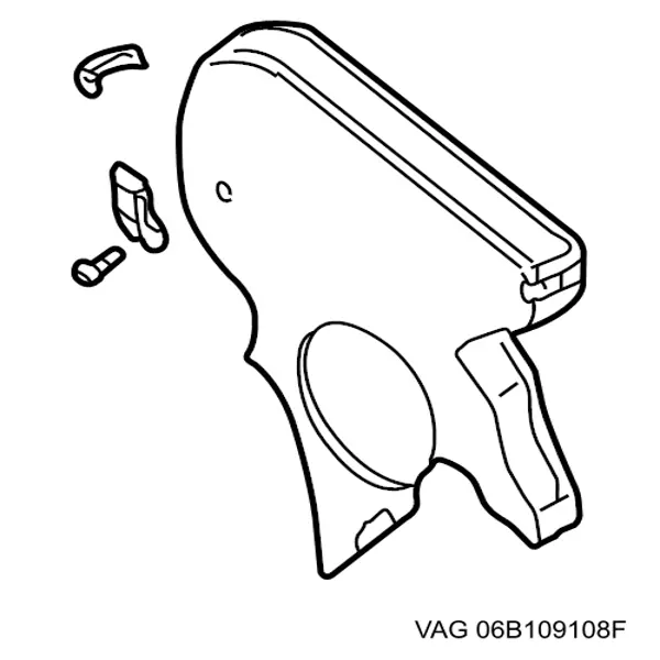 06B109108F VAG proteção superior da correia do mecanismo de distribuição de gás