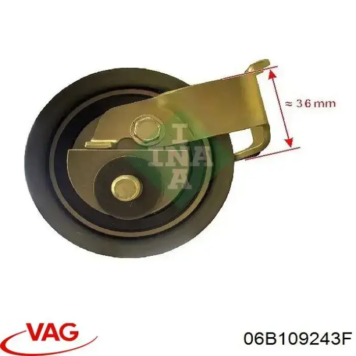Ролик натяжителя ремня газораспределения VAG 06B109243F цена, от 41.75 USD