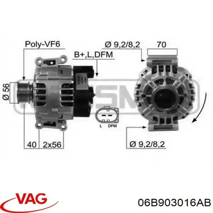 Автомобильный генератор VAG 06B903016AB цена, от 50.68 USD